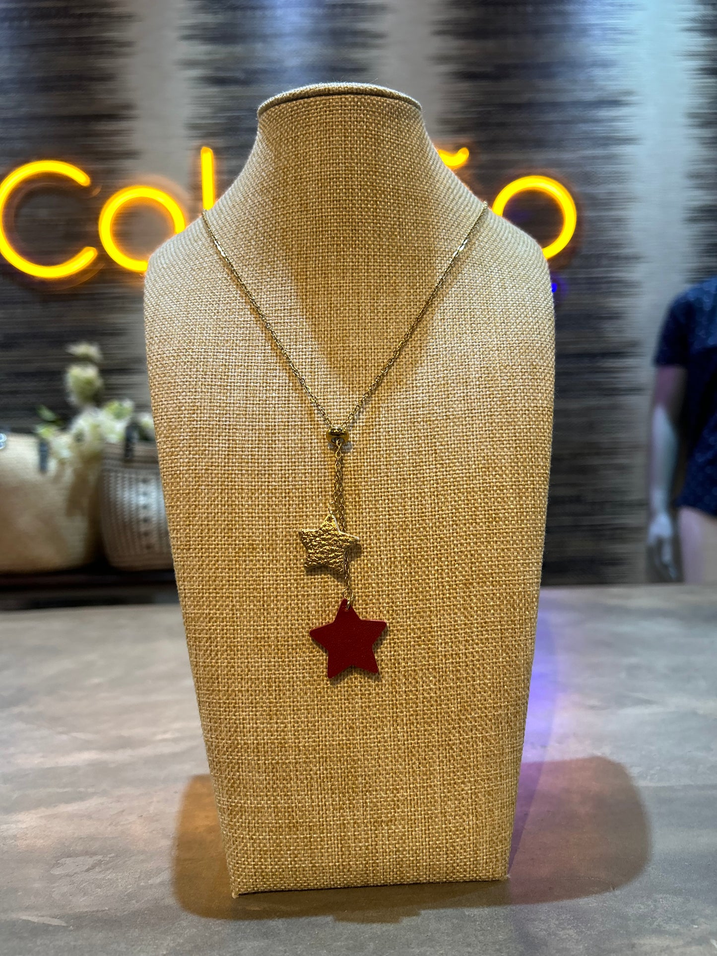 Small Leather Details Necklace
