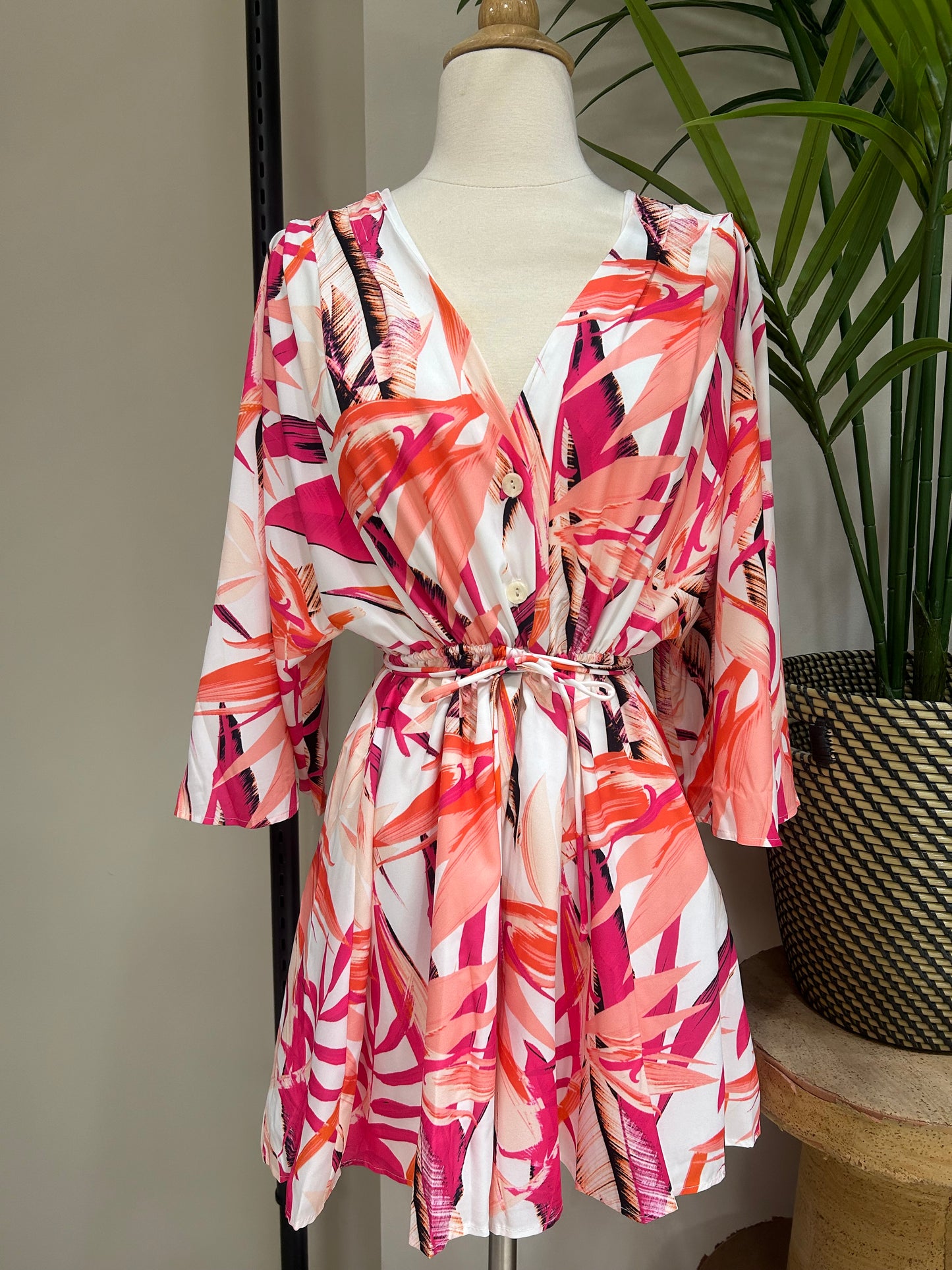 Pink Print Loose Romper