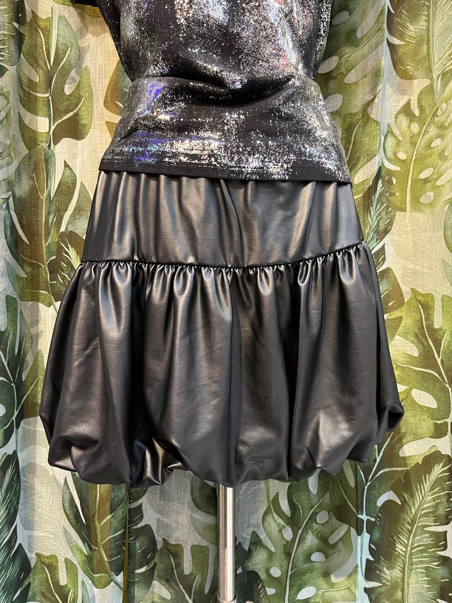 Leather & Animal Print Skort