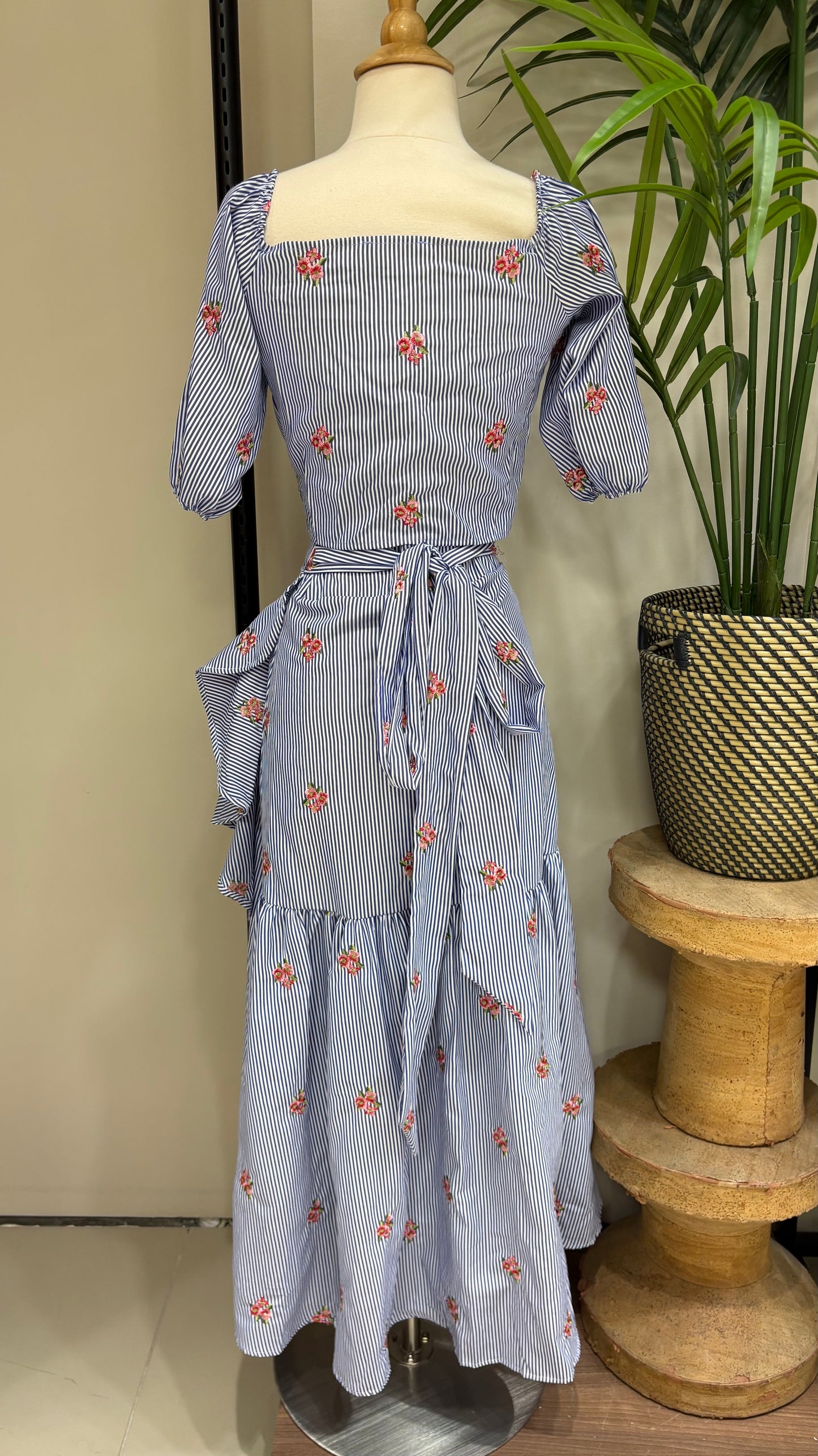 Royal Stripes Wrap Top