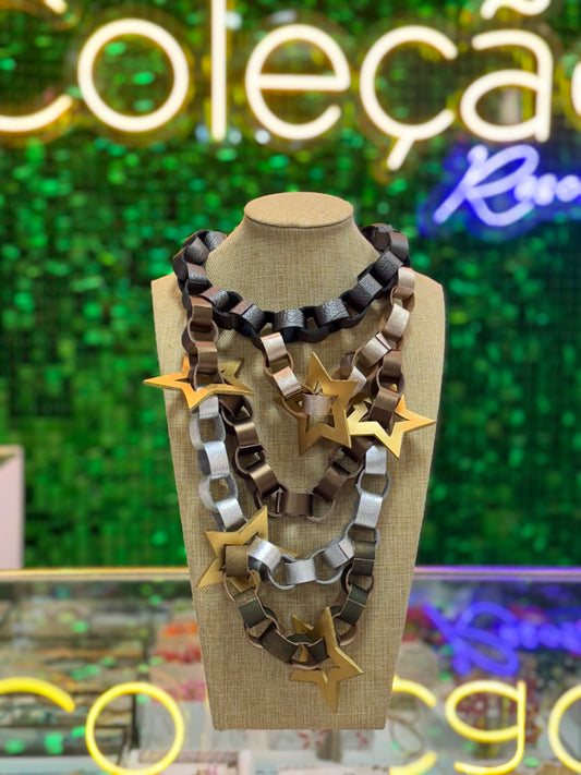Leather Elaborated Necklace