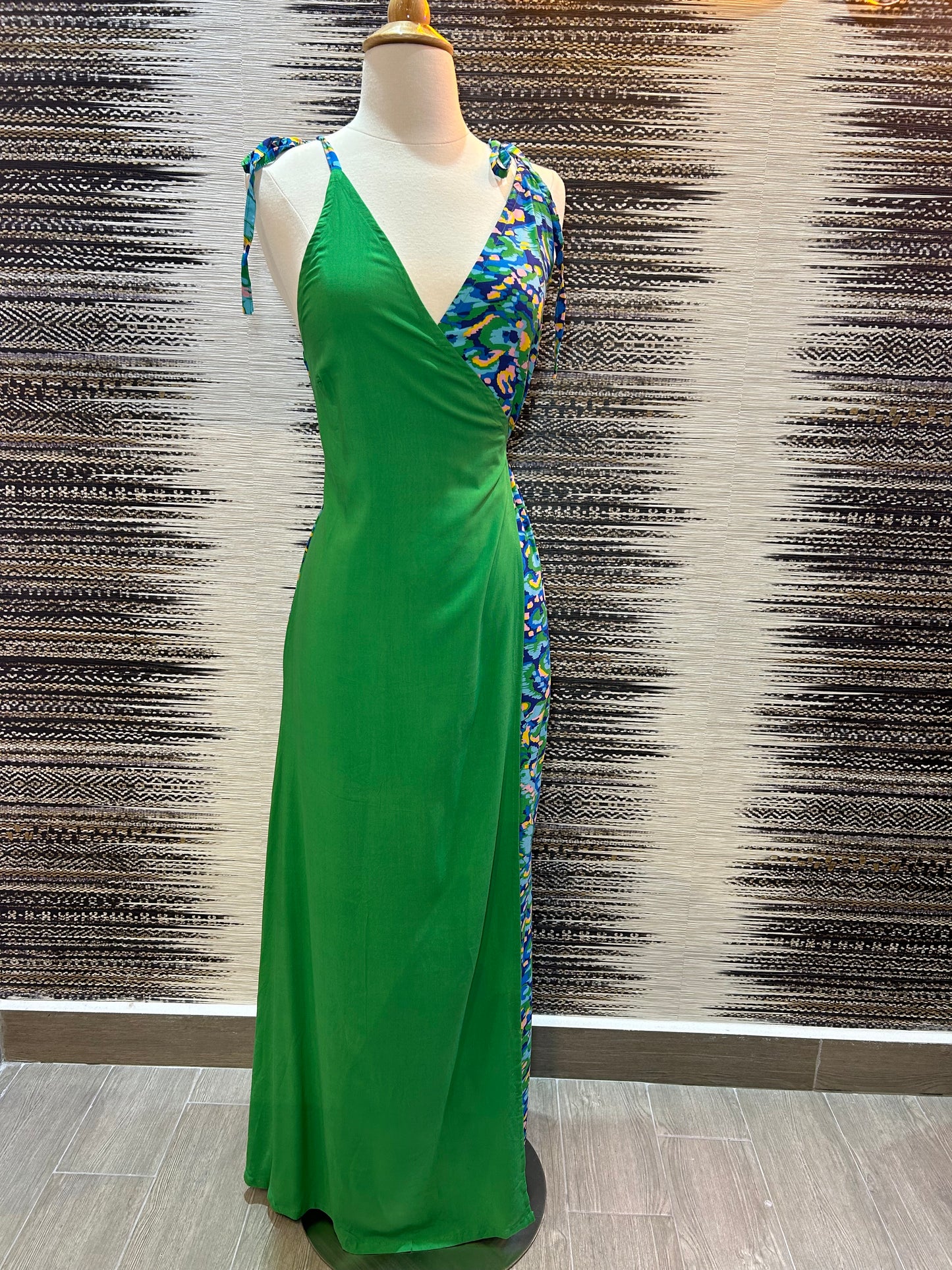 Green/Blue Wrap Around Dress