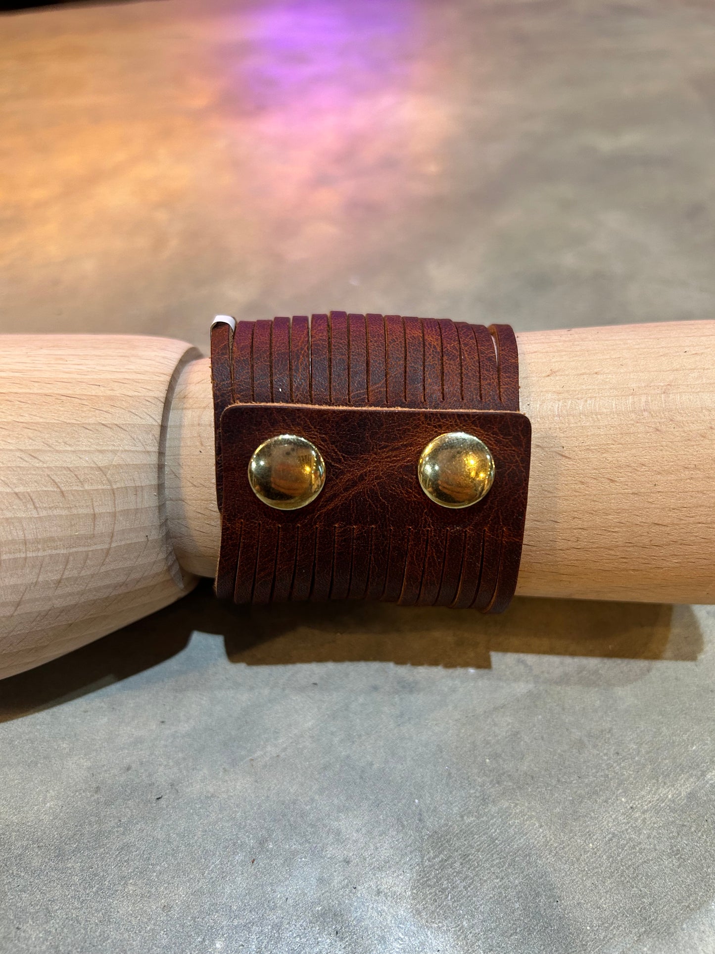 Handmade Leather Bracelet Two Inches