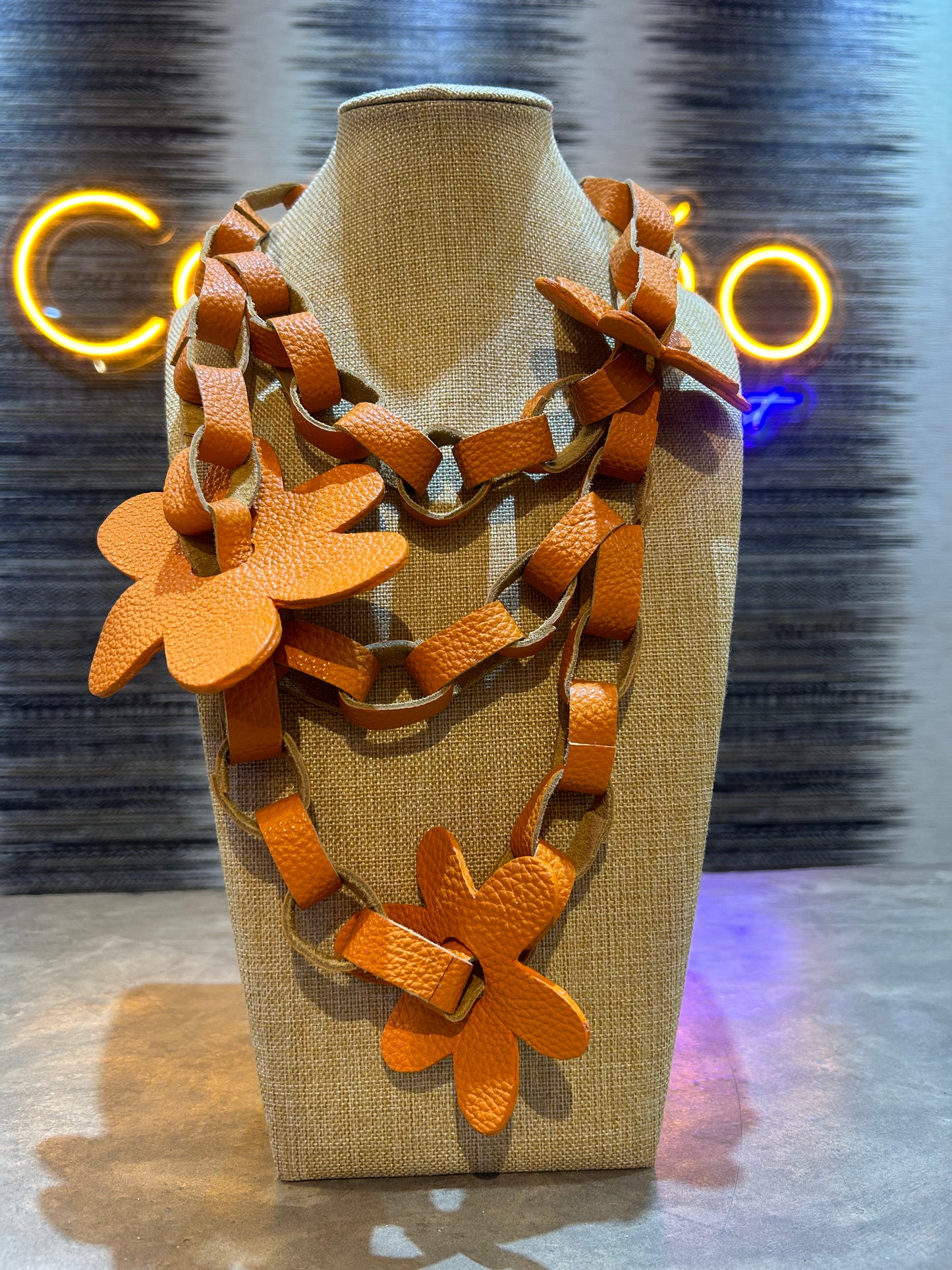 Orange Flowers Necklace