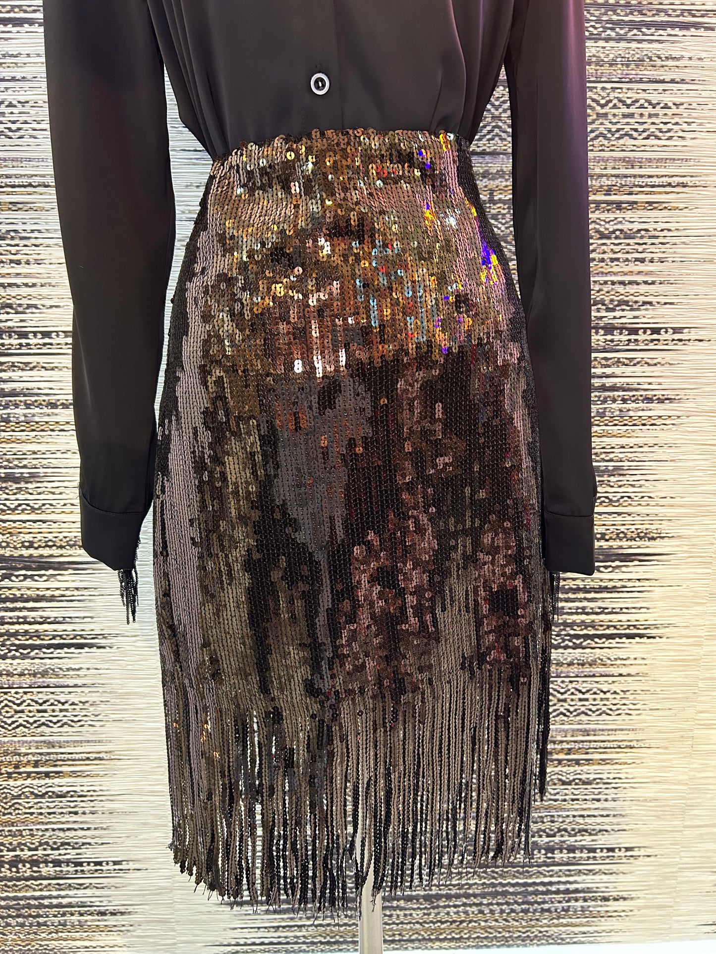 Sequin Fringe Detailing Skirt