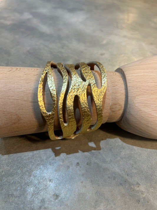 Gold Leather Bracelet