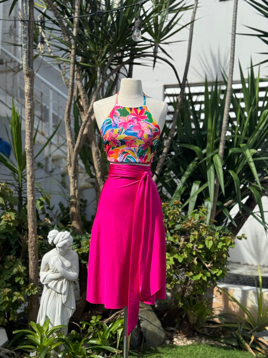 Exclusive Halter Top Pink Print