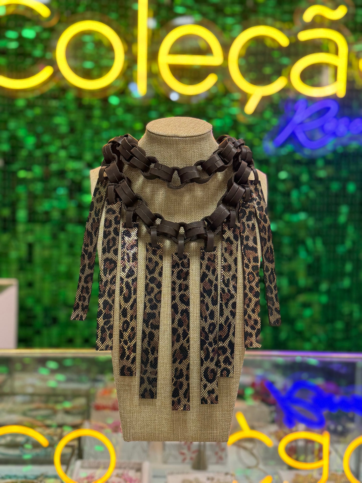 Leather Elaborated Necklace