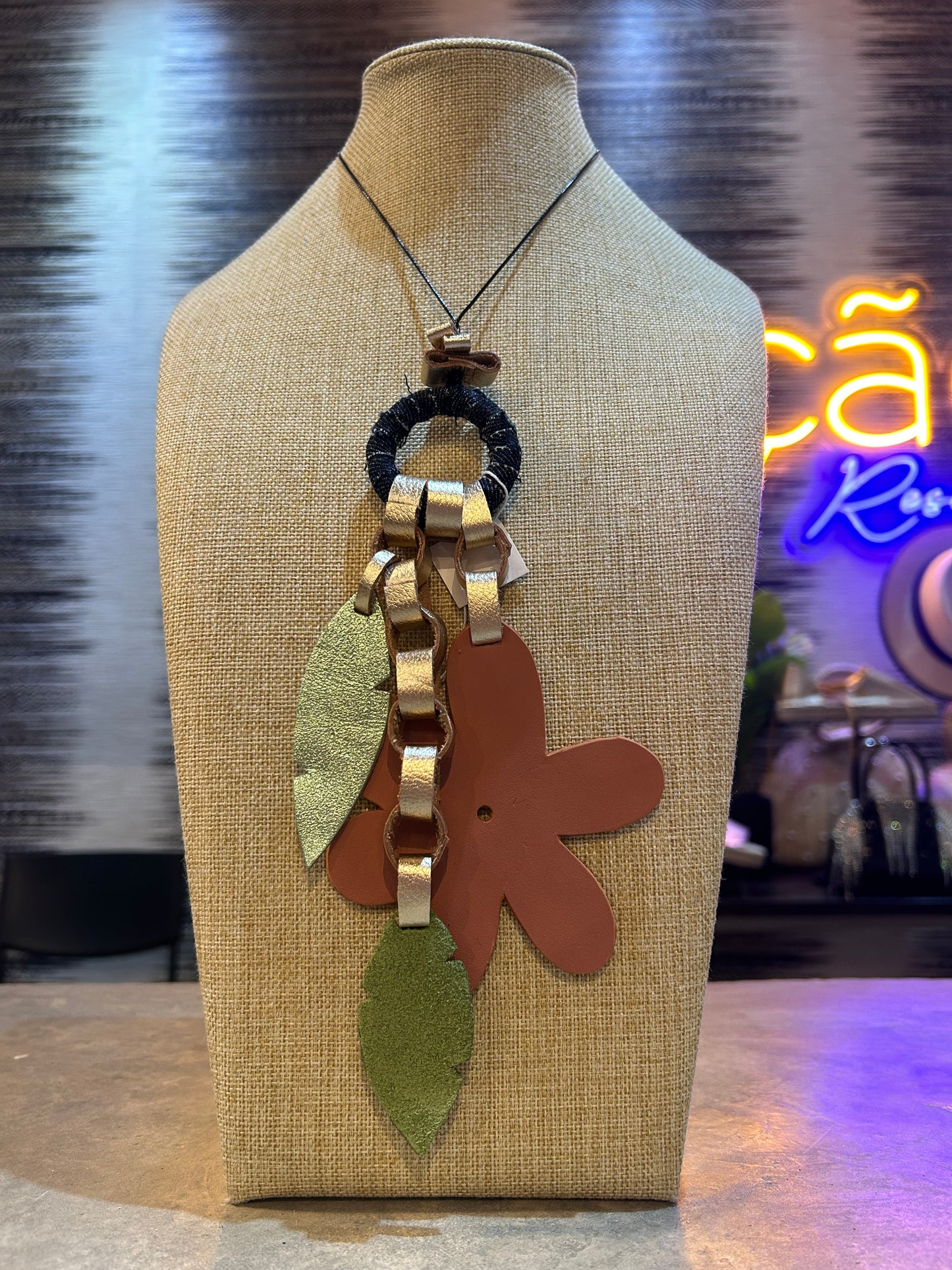 Flower Leather Necklace