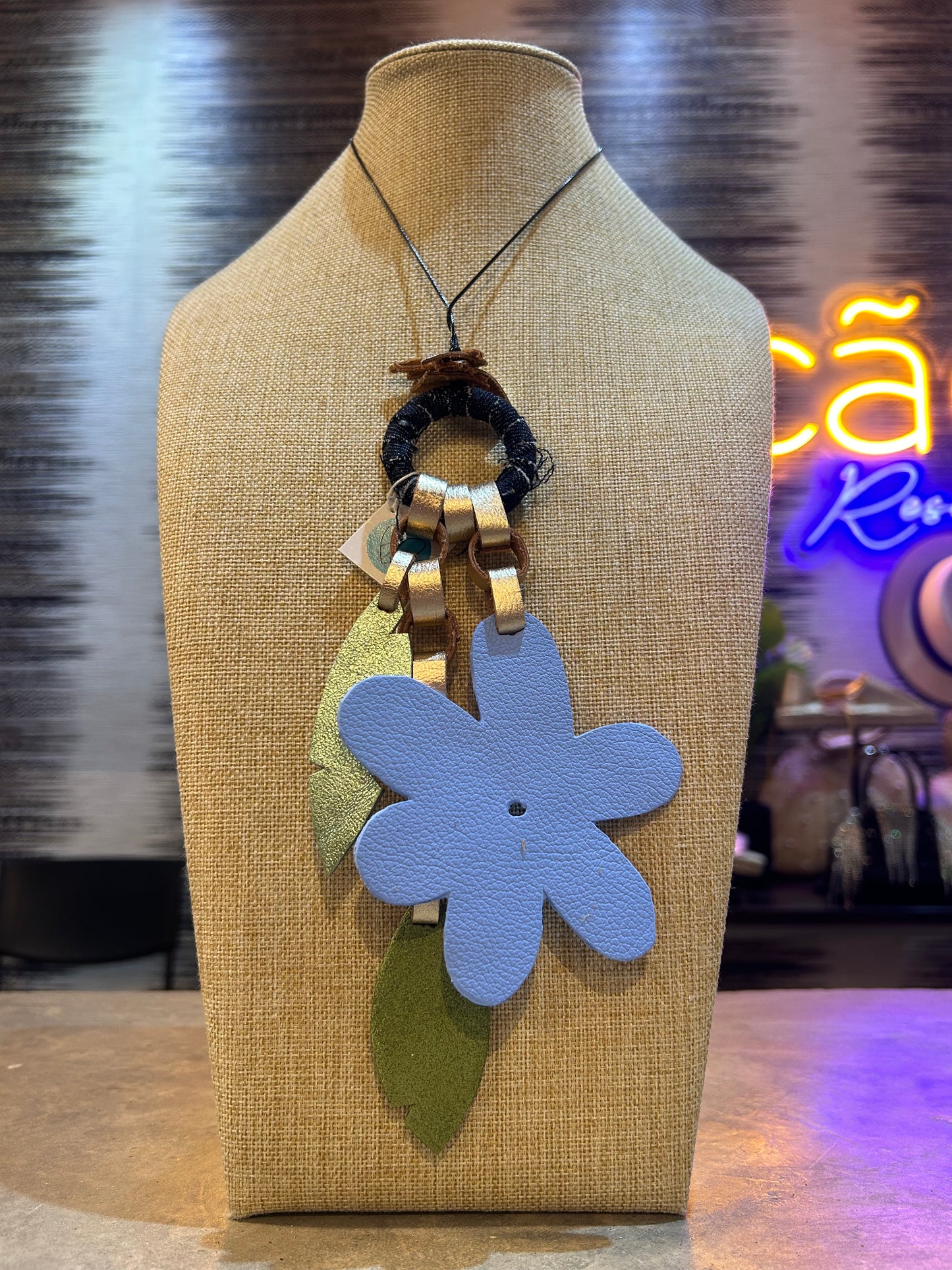 Flower Leather Necklace