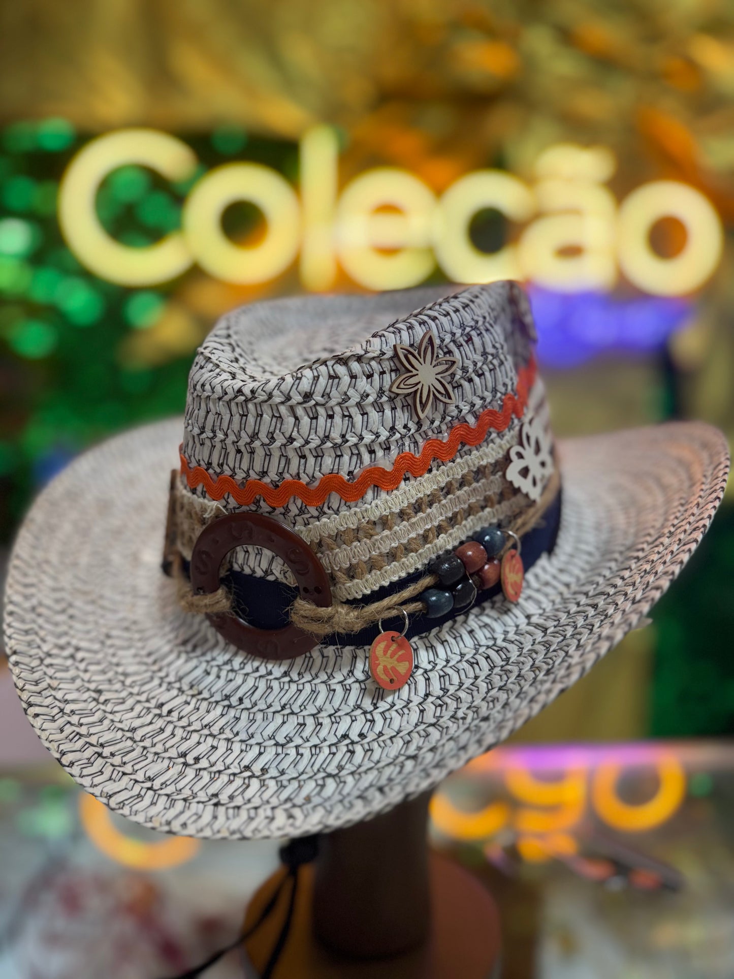 Wood and orange hat by Irma