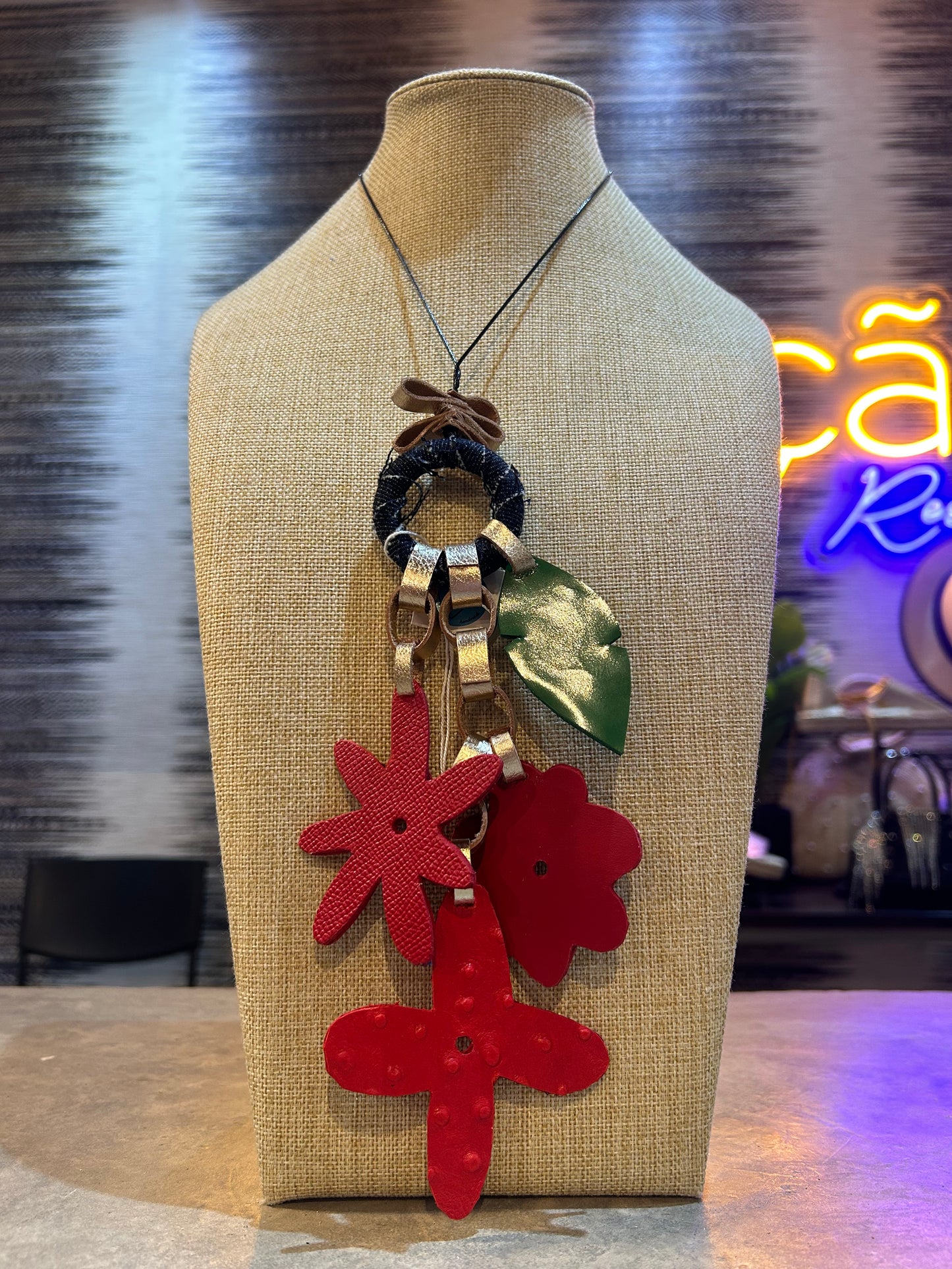 Flowers Leather Necklace