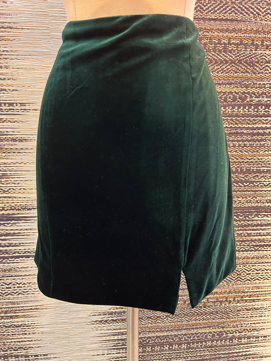 Hunter Green Velvet Skirt