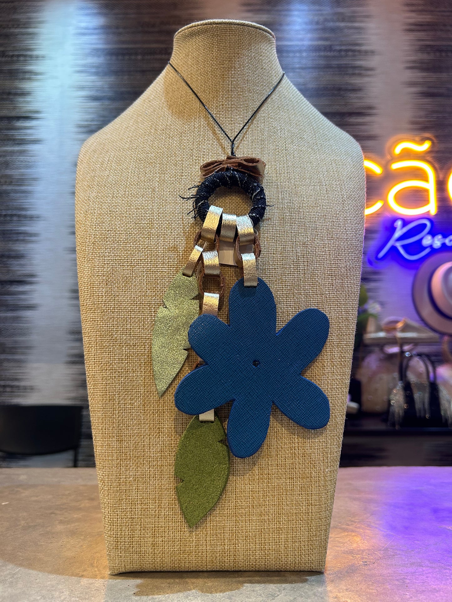 Flower Leather Necklace