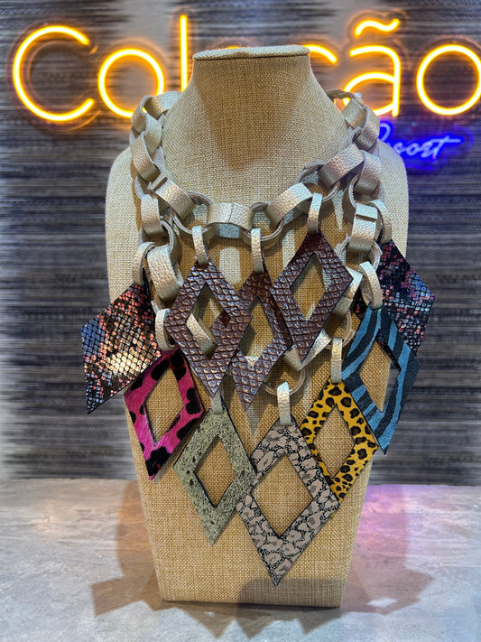 Leather Diamond Necklace