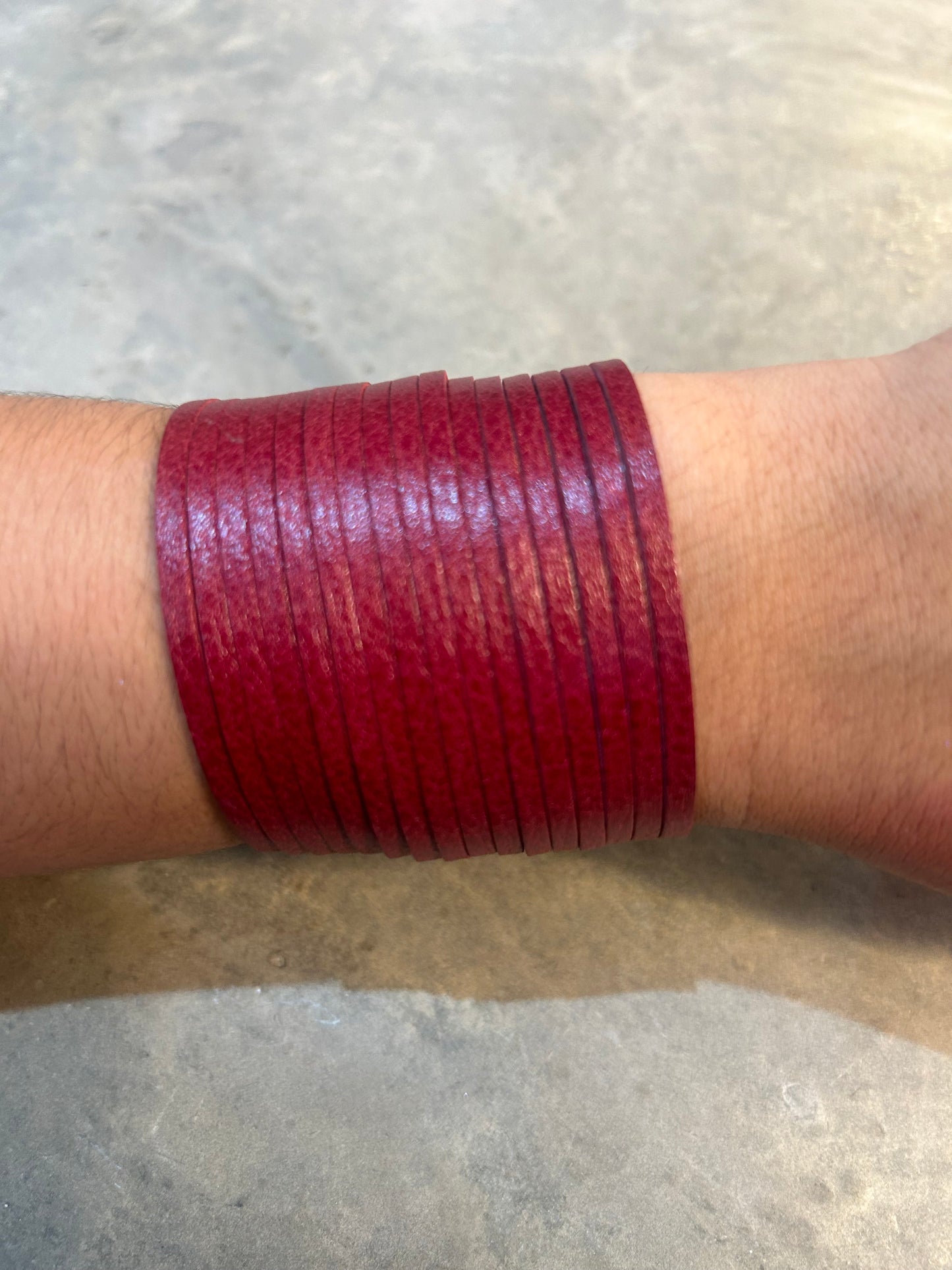 Handmade Leather Bracelet Two Inches