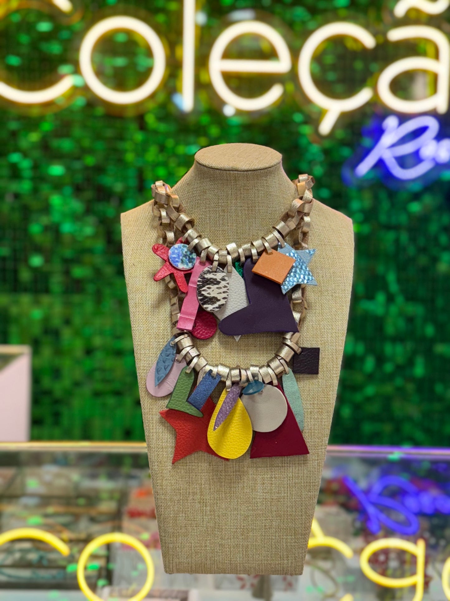 Leather Elaborated Necklace