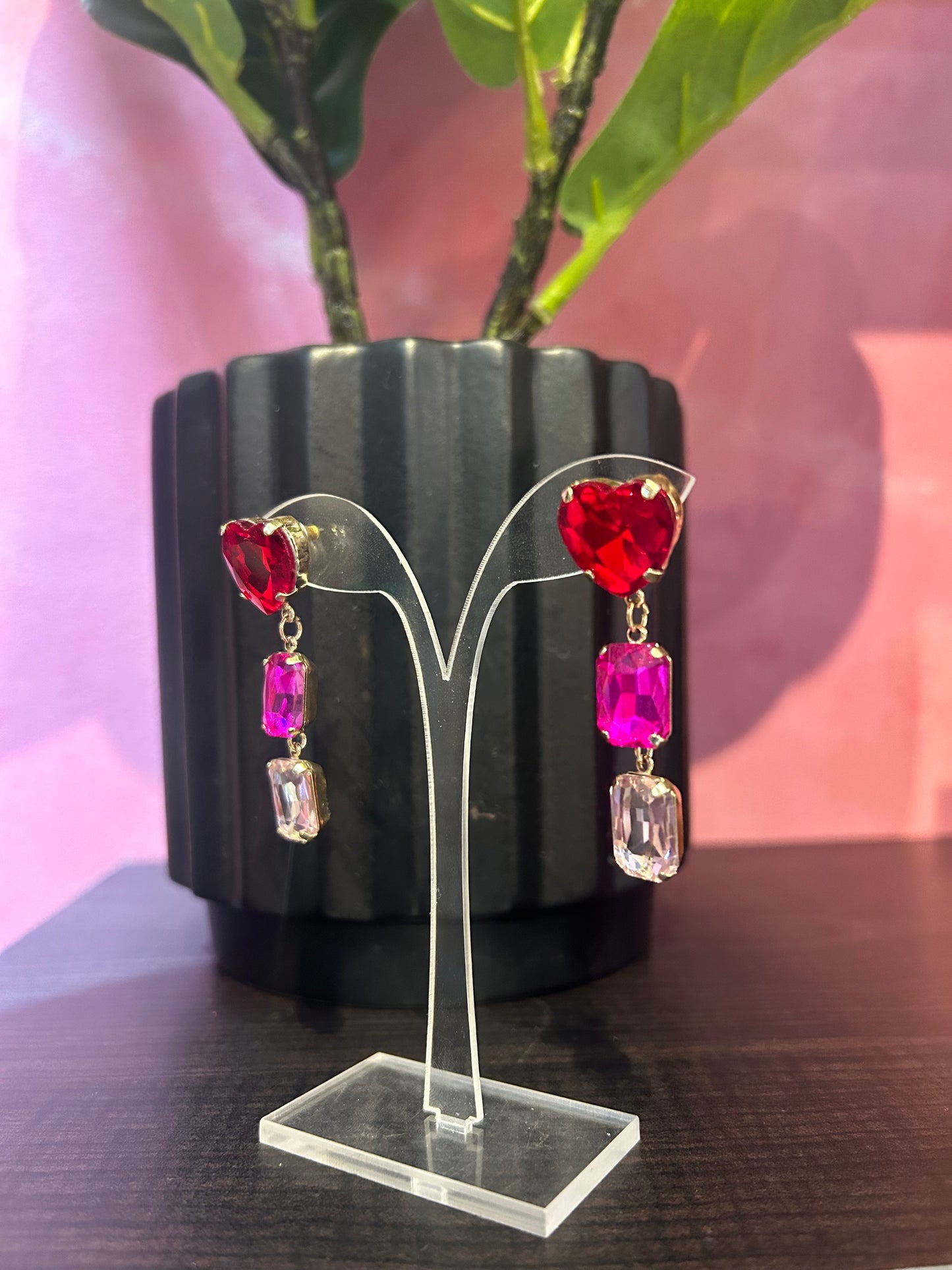 Heart Rhinestone Earrings