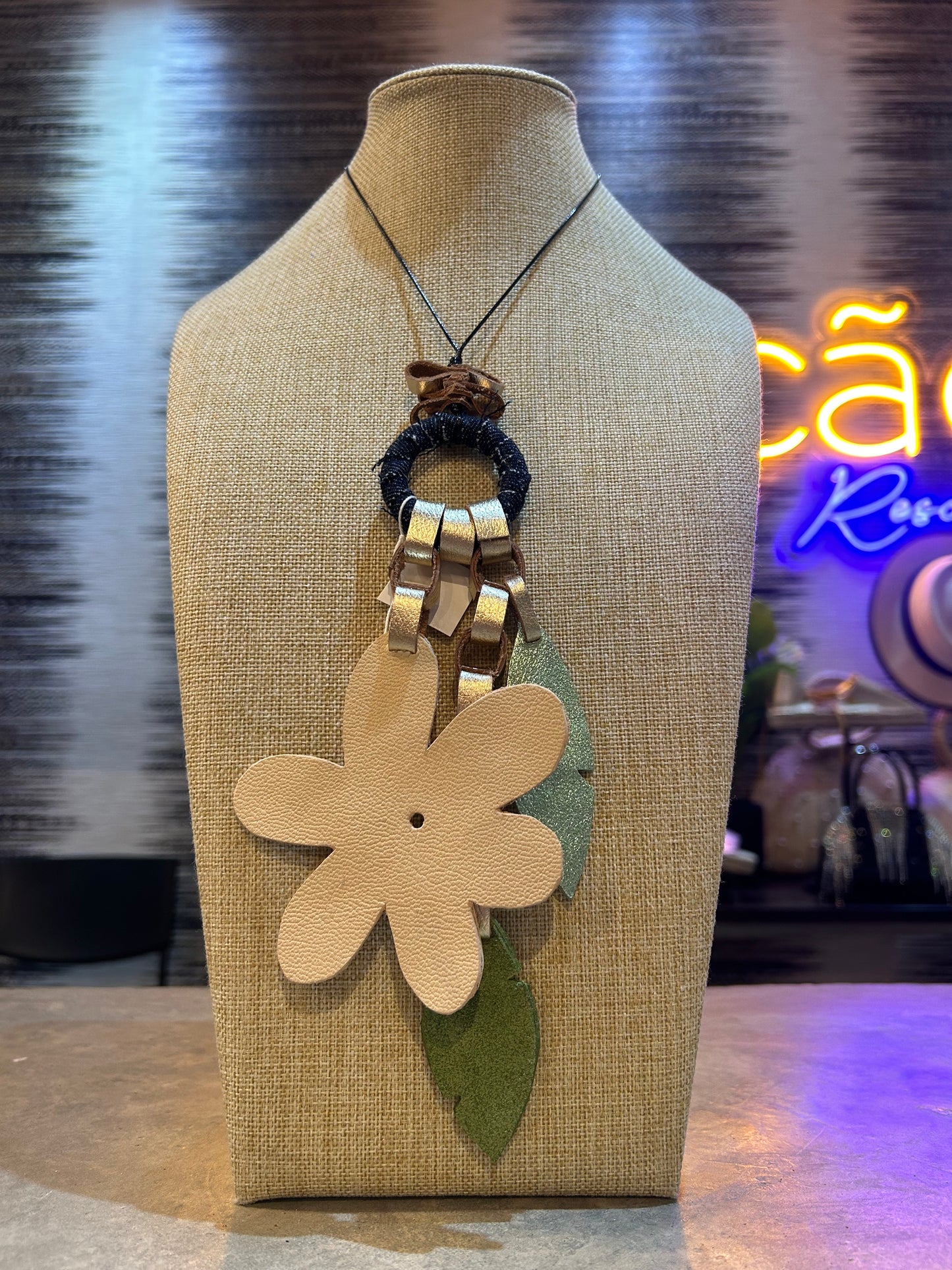 Flower Leather Necklace