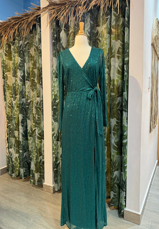 Hunter Green Sequin Long Dress