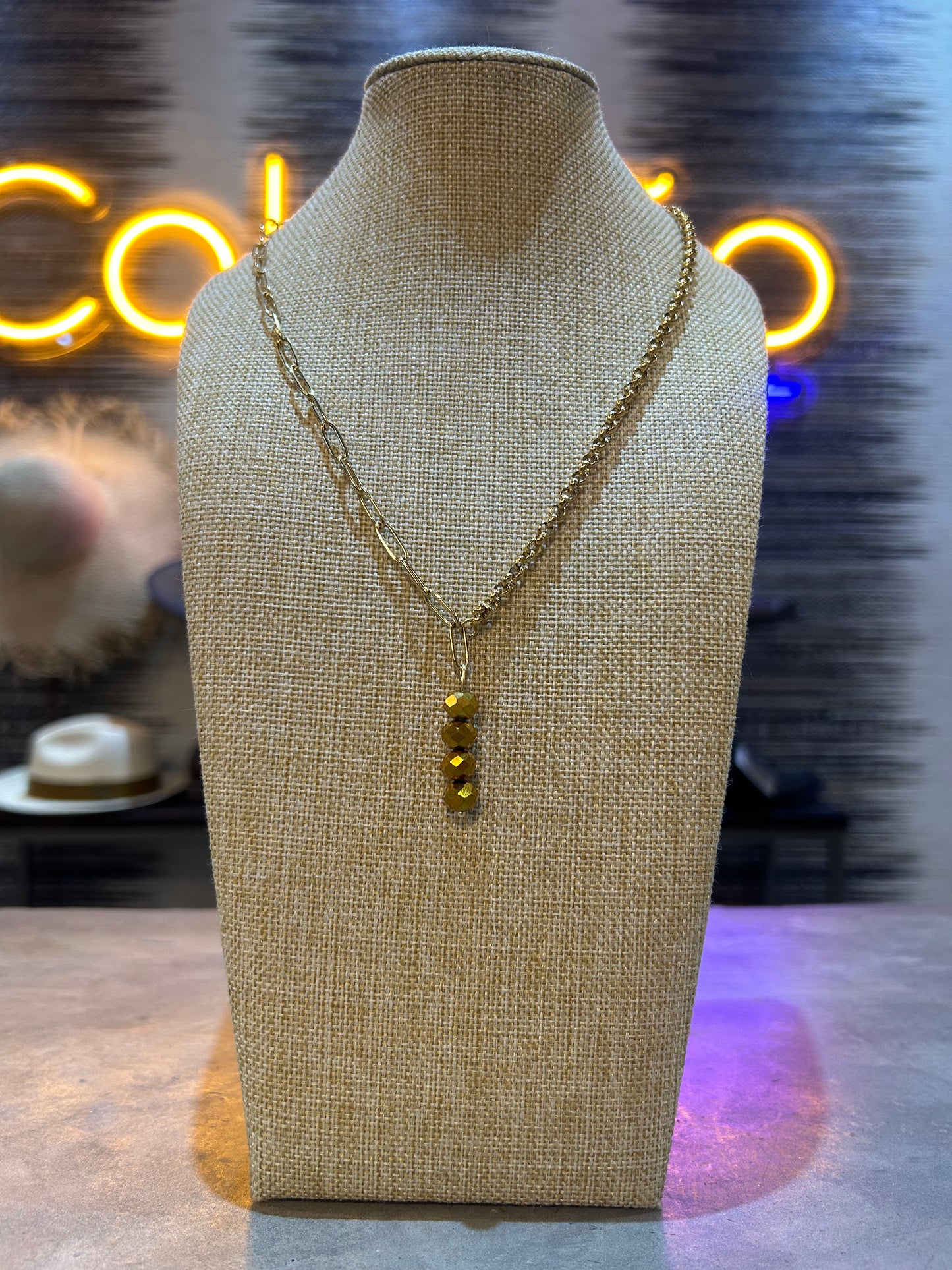 Gold and Black Necklace