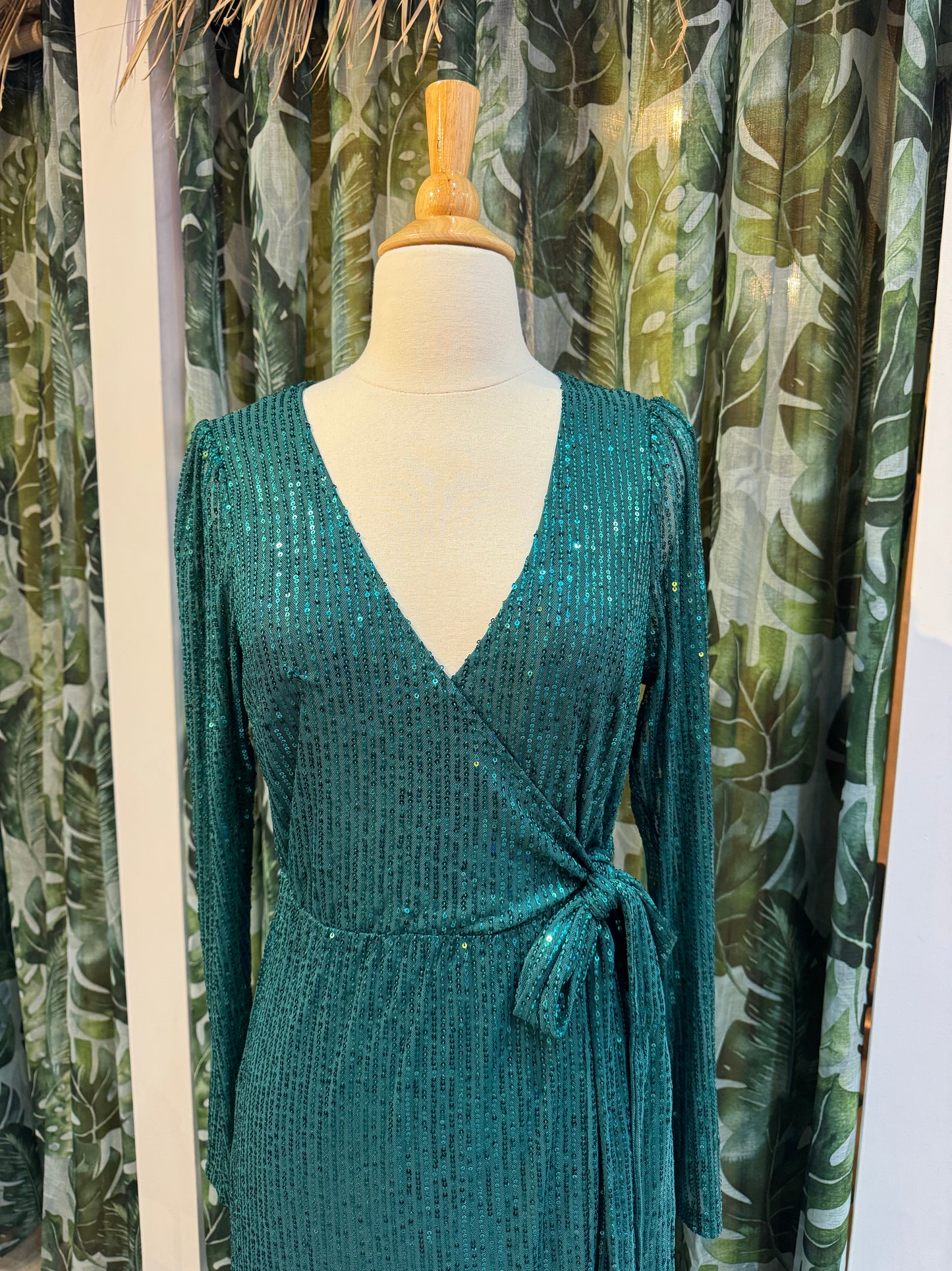 Hunter Green Sequin Long Dress